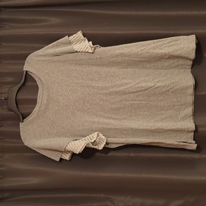 Grey Lane Bryant t-shirt with crochet sleeves, size 26/28